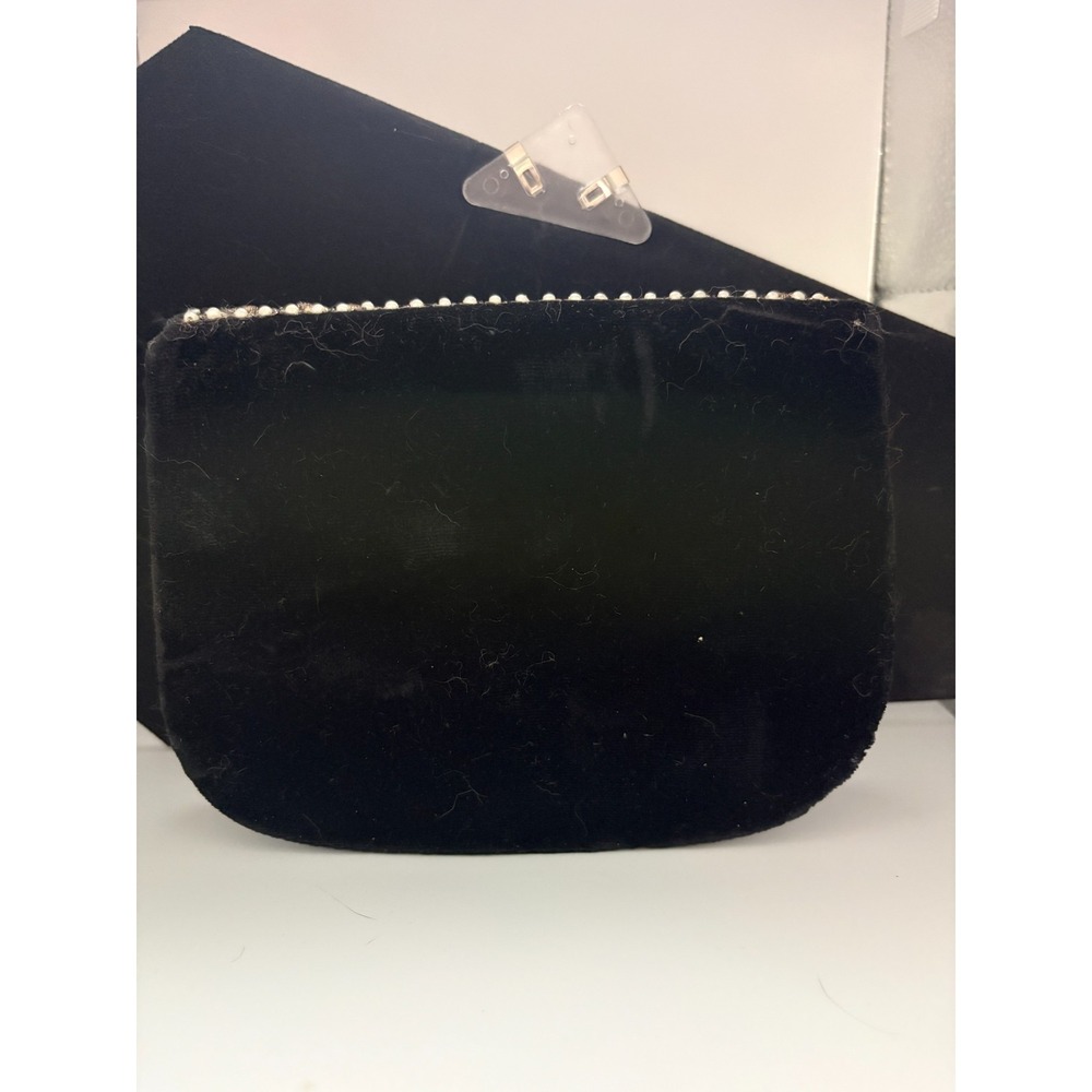 Vintage Black Velvet Clutch with Zardozi Embroidery and Beadwork - Picture 3 of 4